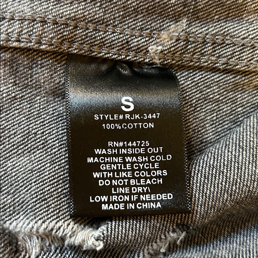 American Bazi Black Distressed Denim Jacket - Picture 6 of 11